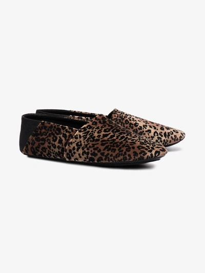 Shop Newbark Leopard Print Jacks Velvet Loafers In Brown