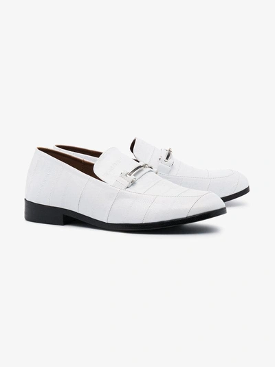 Shop Newbark White Melanie Leather Loafers