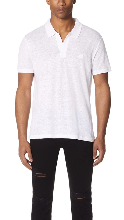 Shop Vilebrequin Linen Jersey Polo Shirt In White