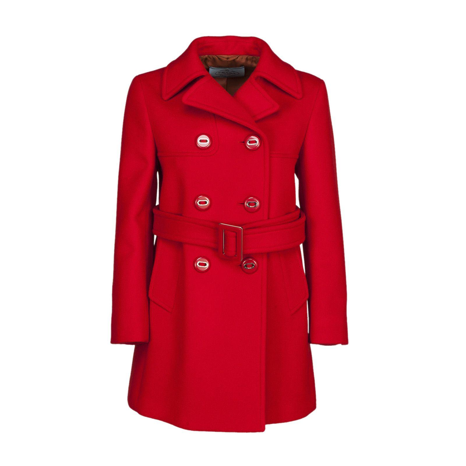 Prada Caban Coat In Red | ModeSens
