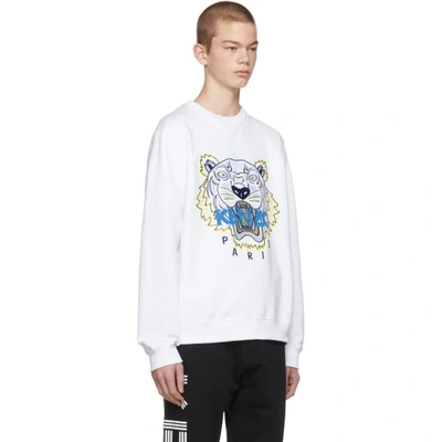 Shop Kenzo White Tiger Sweatshirt In 01.white