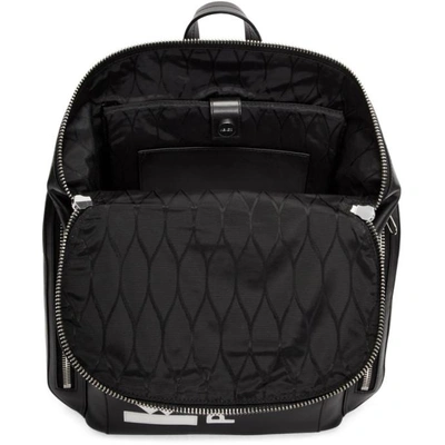 Shop Kenzo Black Leather Logo Backpack In 99black