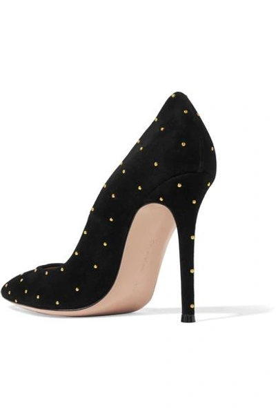 Shop Gianvito Rossi 105 Studded Suede Pumps In Black
