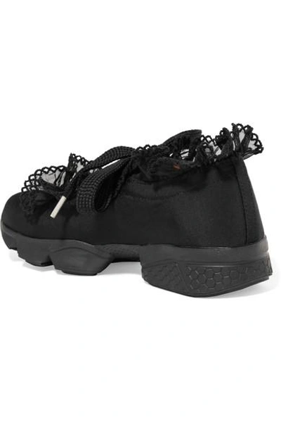 vil beslutte Motel kompensere Ganni Harriet Chiffon-trimmed Satin-twill Sneakers In Black | ModeSens