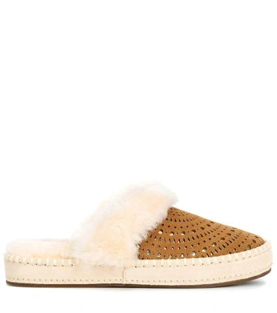 Shop Ugg Aira Sunshine Suede Slippers In Brown