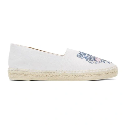 Shop Kenzo White Canvas Classic Tiger Espadrilles In 01 - Canvas
