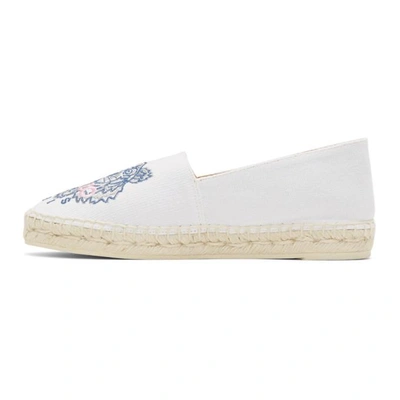 Shop Kenzo White Canvas Classic Tiger Espadrilles In 01 - Canvas