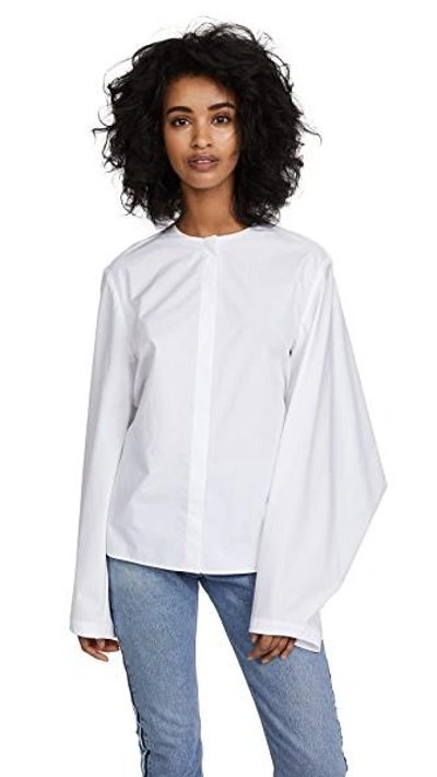 Shop Dion Lee Loop Sleeve Shirt In White
