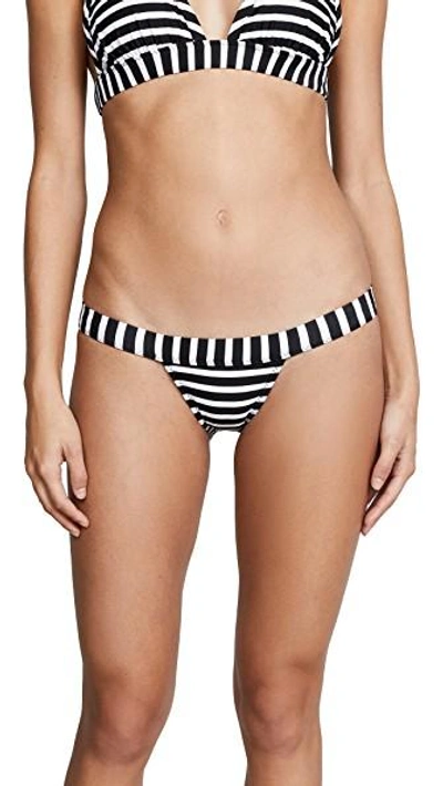 Shop Norma Kamali 17 Banded Bottoms In Uneven Stripe