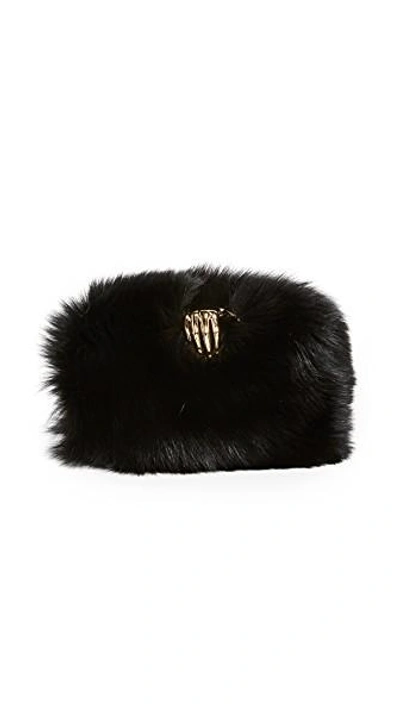 Shop Benedetta Bruzziches Fur Carmen Clutch In Black