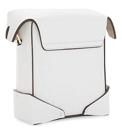 Shop Manu Atelier Micro Pristine Leather Cross-body Bag In White