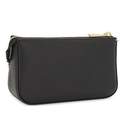 Shop Michael Michael Kors Textured Leather Chain Wallet In Black