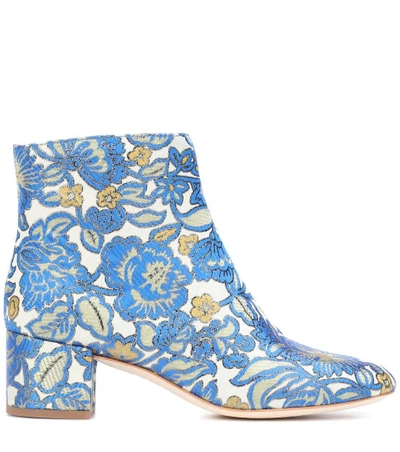 Shop Tory Burch Shelby 50 Brocade Ankle Boots In Blue