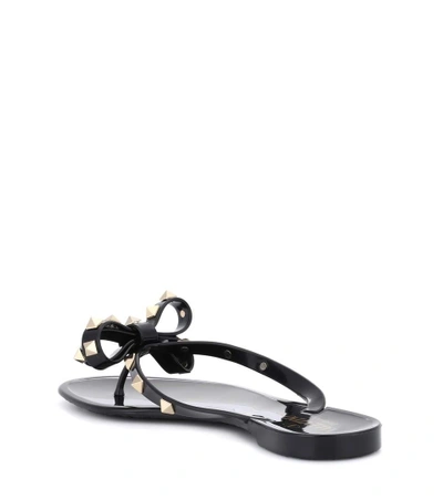 Valentino Garavani Valentino Rockstud Rubber Flip Flop In Black