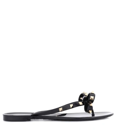 Shop Valentino Rockstud Pvc Sandals In Black