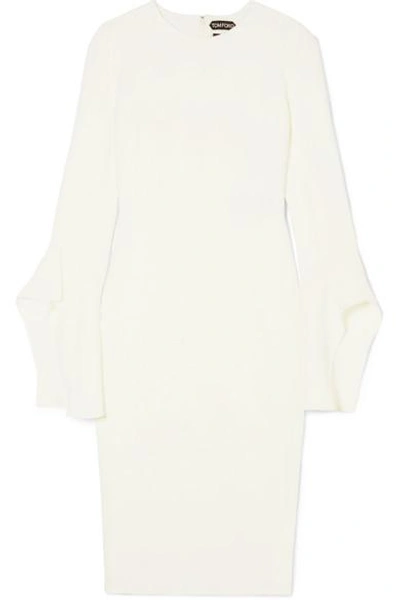 Shop Tom Ford Silk Dress In Ivory