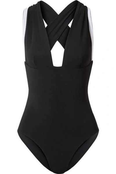 Shop Ward Whillas Harlow Reversible Swimsuit In Black