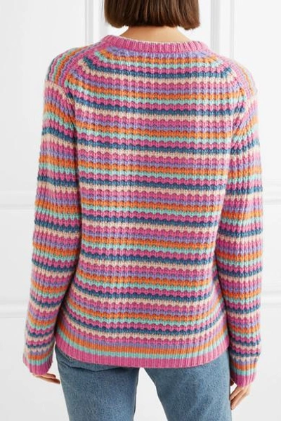 Shop Marc Jacobs Striped Cashmere Sweater In Pink