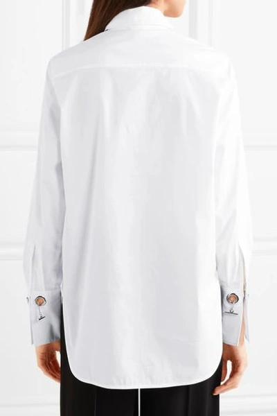 Shop Elizabeth And James Jasper Cotton-blend Poplin Shirt In White