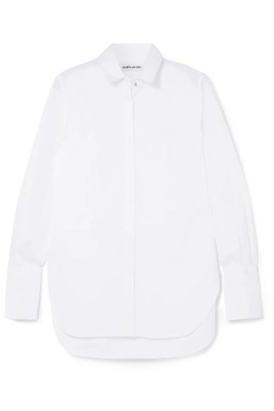 Shop Elizabeth And James Jasper Cotton-blend Poplin Shirt In White