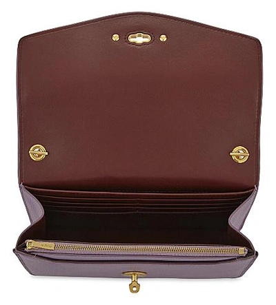 Shop Mulberry Darley Grained Leather Wallet-on-chain In Lilac