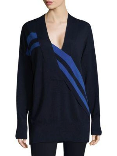 Shop Rag & Bone Grace V-neck Sweatshirt In Navy