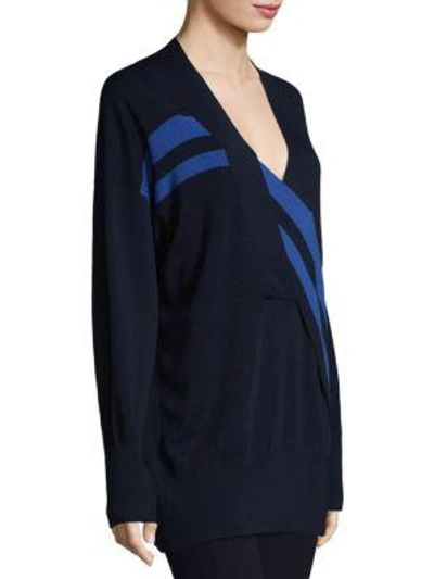 Shop Rag & Bone Grace V-neck Sweatshirt In Navy