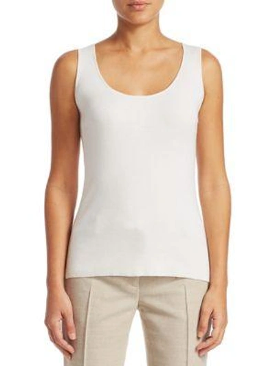 Shop Akris Knit Sleeveless Top In Paper