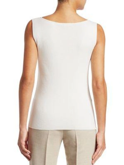 Shop Akris Knit Sleeveless Top In Paper