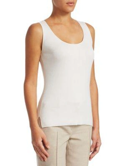 Shop Akris Knit Sleeveless Top In Paper