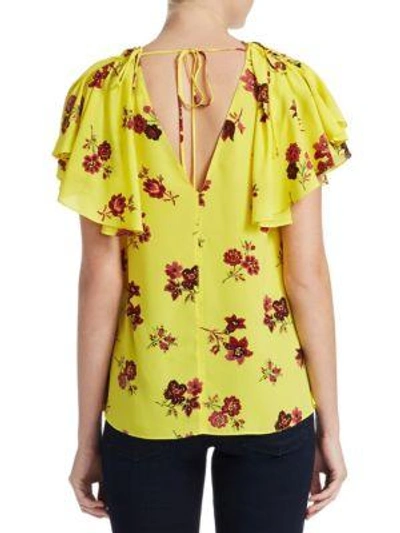 Shop A.l.c Clara Floral Silk Blouse In Yellow