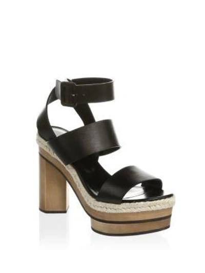 Shop Pierre Hardy Deck Leather Ankle-strap Sandals In Black
