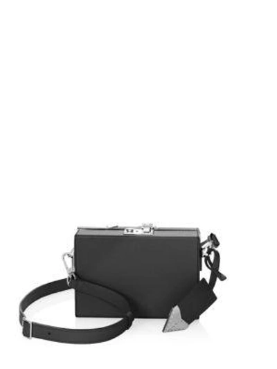 Shop Calvin Klein 205w39nyc Mini Leather Box Crossbody In Black