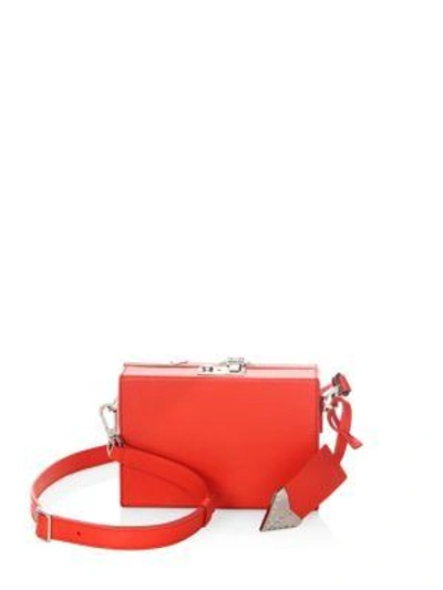 Shop Calvin Klein 205w39nyc Mini Leather Box Crossbody In Red