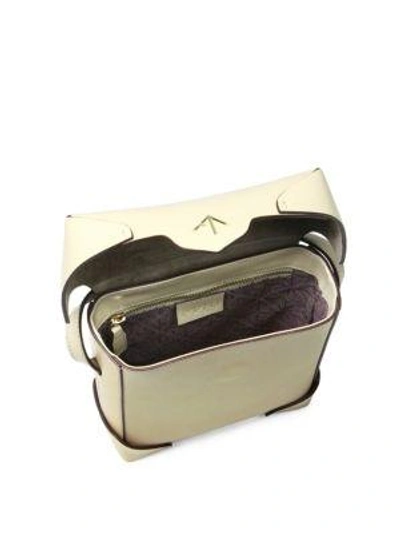 Shop Manu Atelier Mini Pristine Leather Box Bag In Light Beige