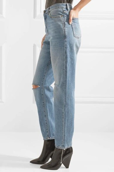 Shop Saint Laurent Distressed Boyfriend Jeans