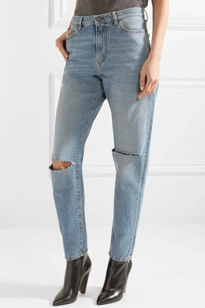 Shop Saint Laurent Distressed Boyfriend Jeans