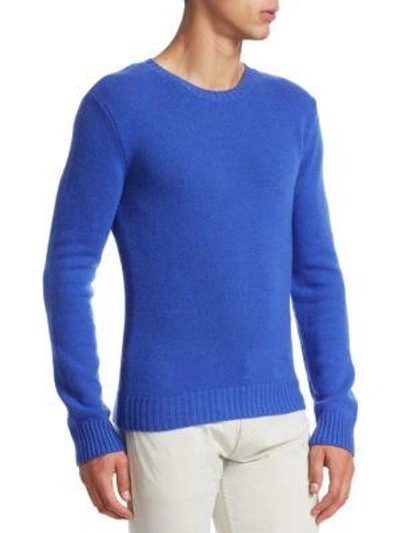 Shop Ralph Lauren Cashmere Crewneck Sweater In Classic Copen Blue