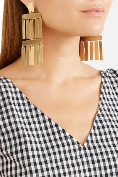 Shop Annie Costello Brown Roma Gold-tone Earrings