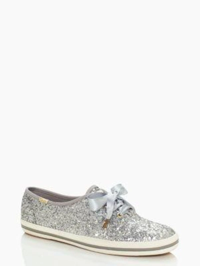 Shop Kate Spade Keds X  New York Glitter Sneakers In Silver