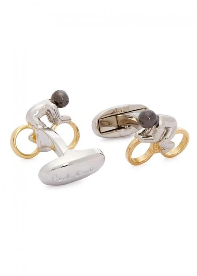 Shop Paul Smith Silver Tone Cyclist Cufflinks