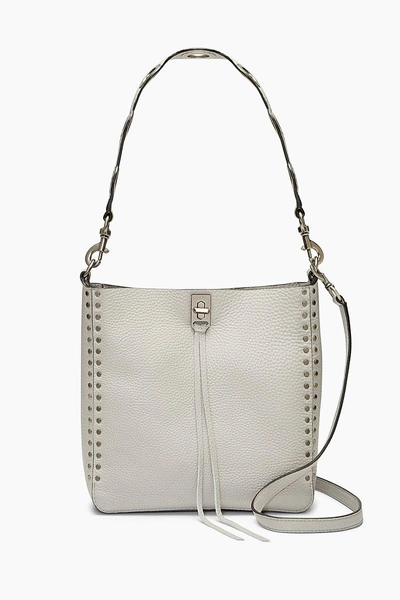 Shop Rebecca Minkoff Putty White Small Darren Feed Bag With Studs |