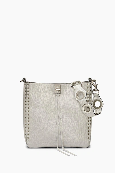 Shop Rebecca Minkoff Putty White Small Darren Feed Bag With Studs |