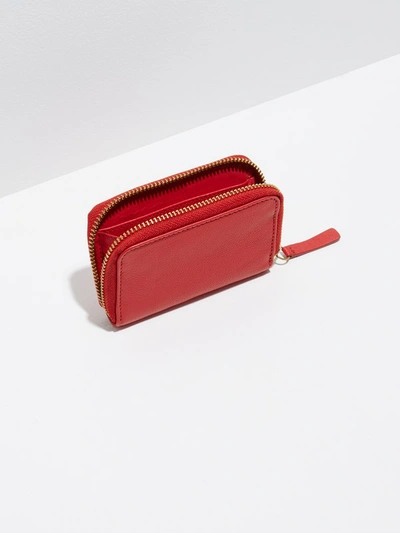 Shop Frank + Oak The Villa Mini Leather Zip Wallet In Red