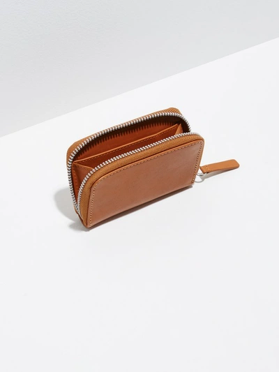 Shop Frank + Oak The Villa Mini Leather Zip Wallet In Natural