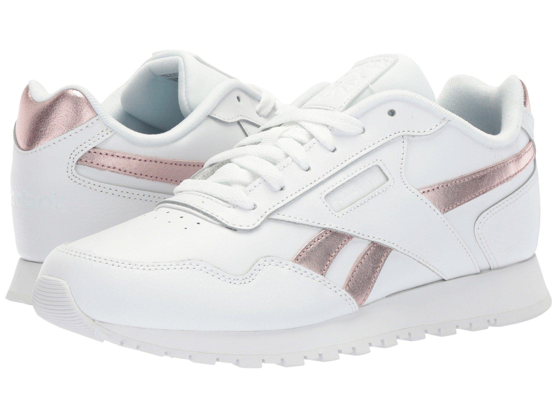 reebok white and gold
