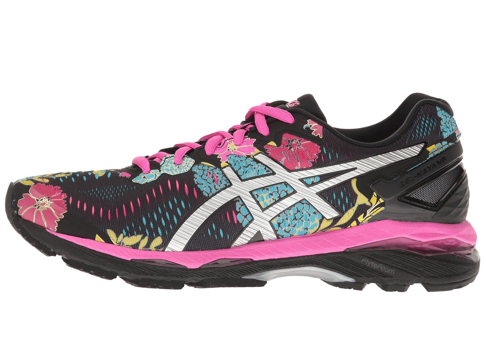 asics gel kayano 23 women's black silver pink glow