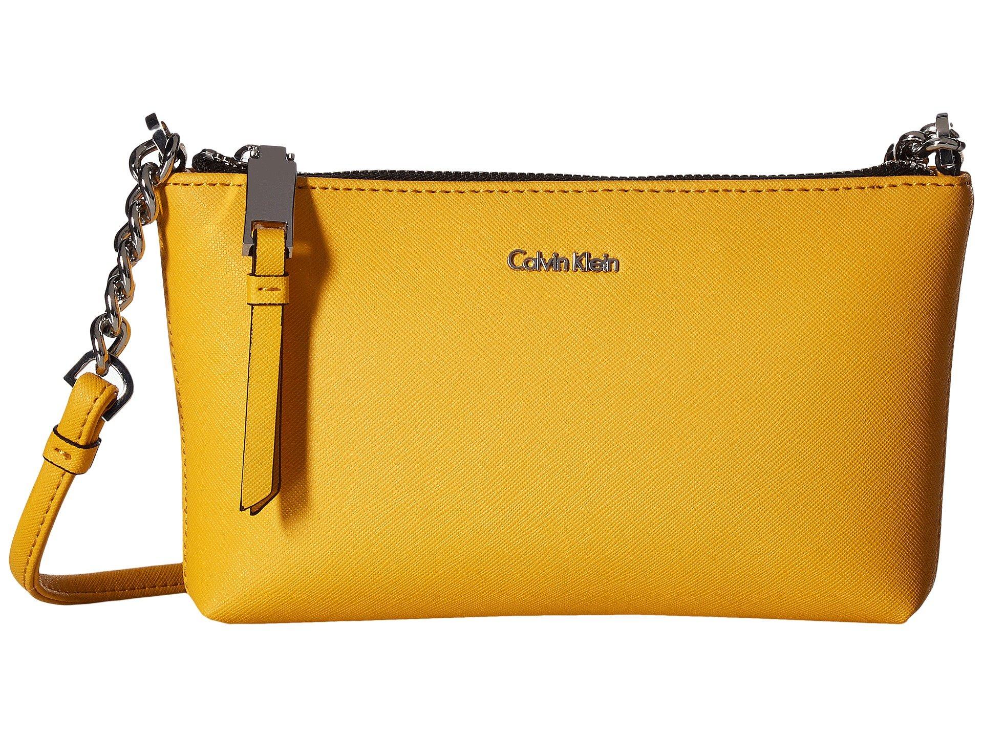 Calvin Klein Hayden Saffiano Key Item Crossbody In Mango | ModeSens