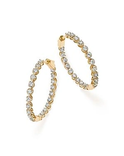 Shop Bloomingdale's Diamond Inside Out Hoop Earrings In 14k Yellow Gold, 2.0 Ct. T.w. - 100% Exclusive In White/gold