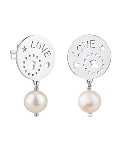 Shop Tous Lyra Cultured Freshwater Pearl Drop Earrings In Silver